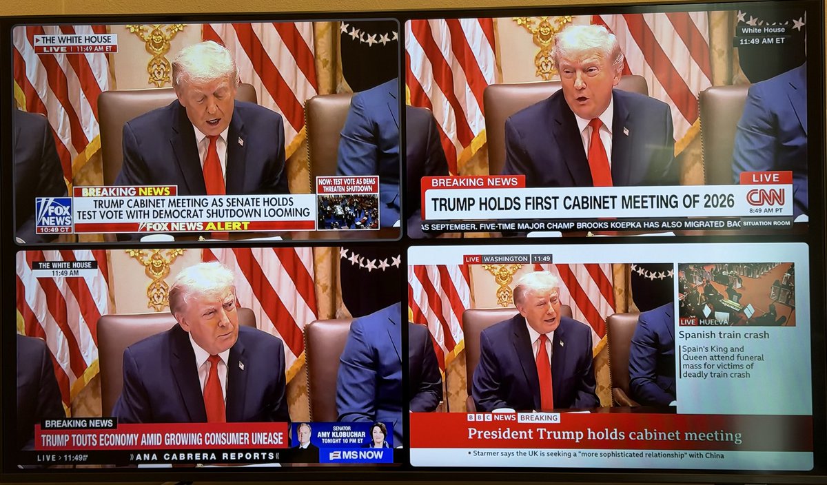 StevenCheung47's tweet photo. FULL SPECTRUM DOMINANCE!

Must watch TV as President Trump holds his first cabinet meeting of 2026. https://t.co/8ZdGLdEda7