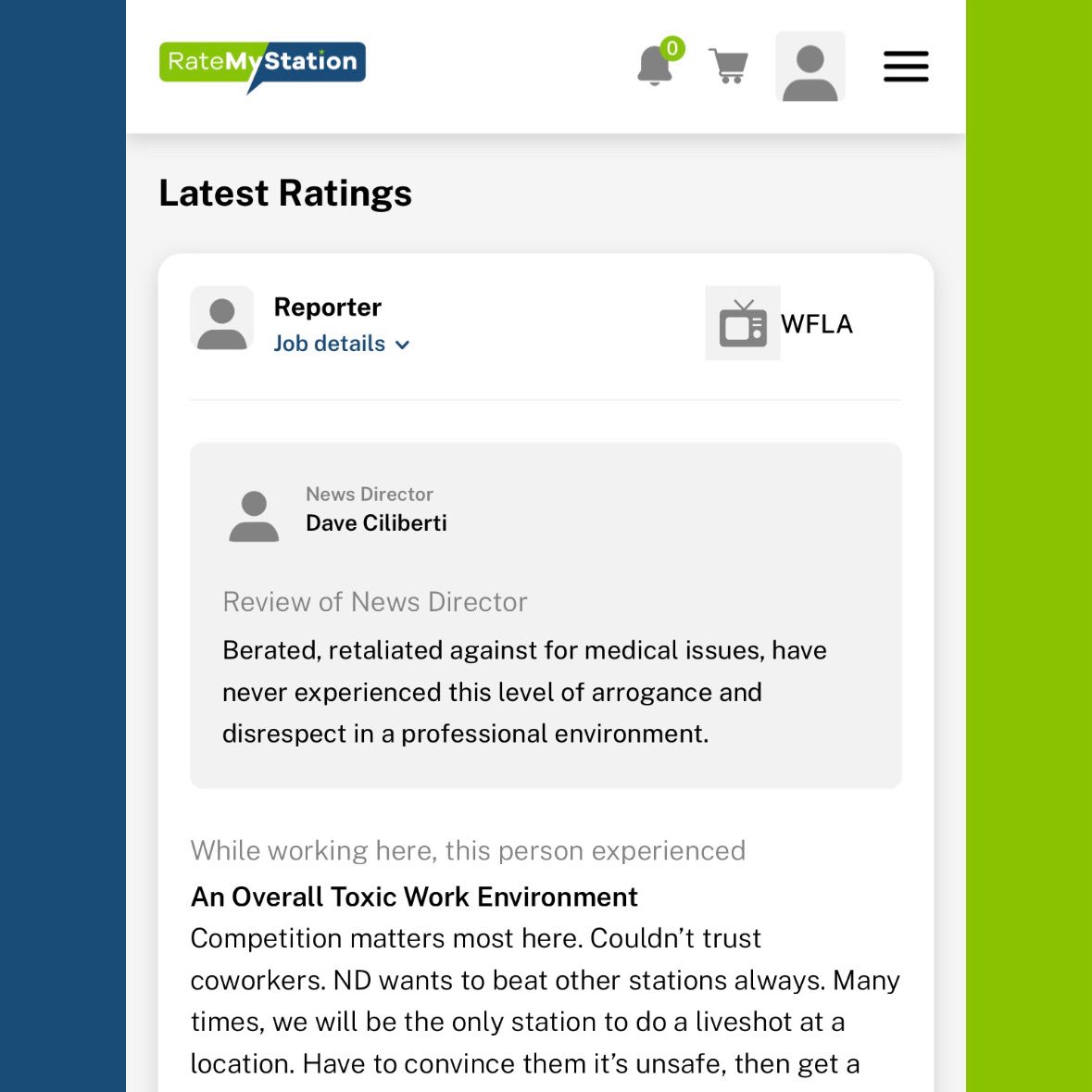 RateMyStation's tweet photo. 🚨New Anonymous Rating Was Just Posted…

This reporter called out medical retaliation, disrespect, and a culture so competitive it put safety at risk 😳

‼️Read that again‼️
🗣️ “Berated… retaliated against for medical issues… never experienced this level of arrogance…” https://t.co/UGWd65pFLO