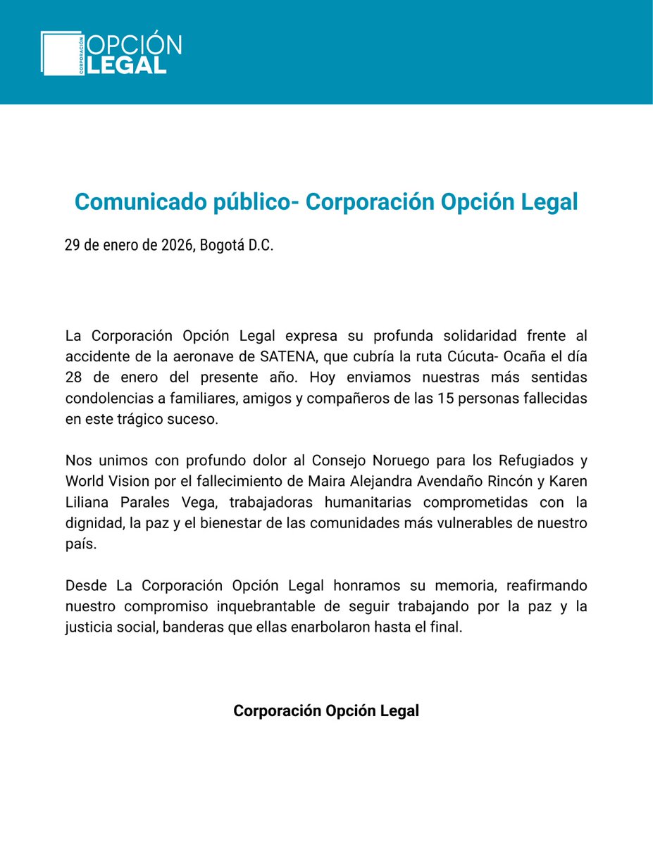 Maoescobarg's tweet photo. @CorpOpcionLegal https://t.co/0GmYzYGSXI