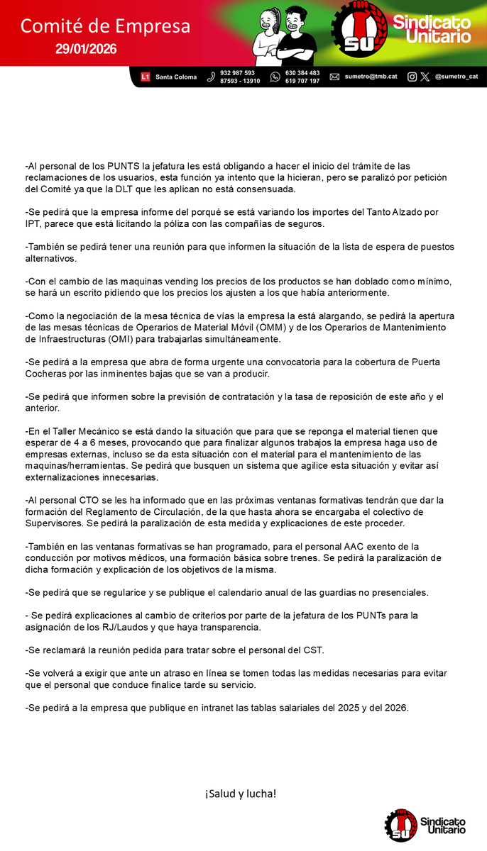 sumetro_cat's tweet photo. Publicamos el resumen del Comité de hoy.
Publiquem el resum del Comitè d'avui. https://t.co/Fkacn9QmWu