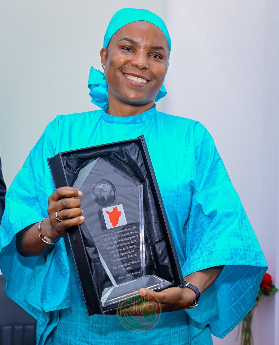 Burundi1stLady's tweet image. I would like to express my gratitude to Christian Blind Mission for their recognition of our initiatives aimed at enhancing the well-being of the population, particularly in the fight against eye diseases. 

I am eager to collaborate further with CBM to eradicate neglected