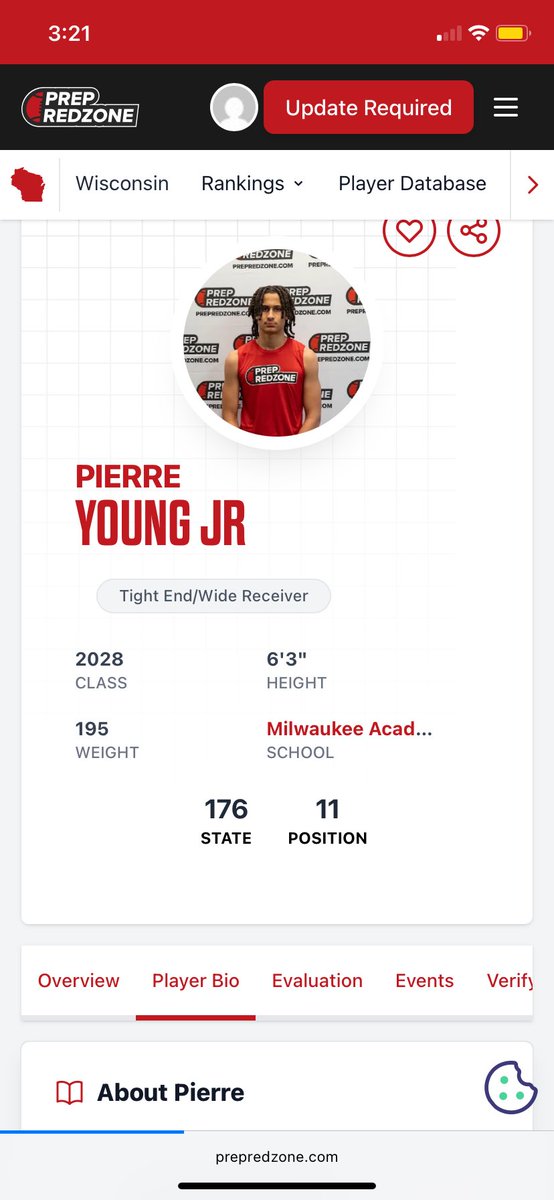 Pierre_YoungJr9's tweet photo. Proud to be the #11 ranked TE in Wisconsin. Only going up from here!💯

@MJ_NFLDraft 
@PrepRedzoneWI 
@coachhoward22w 
@CoachHolleyCU 
@CoachMarkWatson 
@CoachCrutchley 
@TerrenceIsaac1 https://t.co/zXyM7385zk