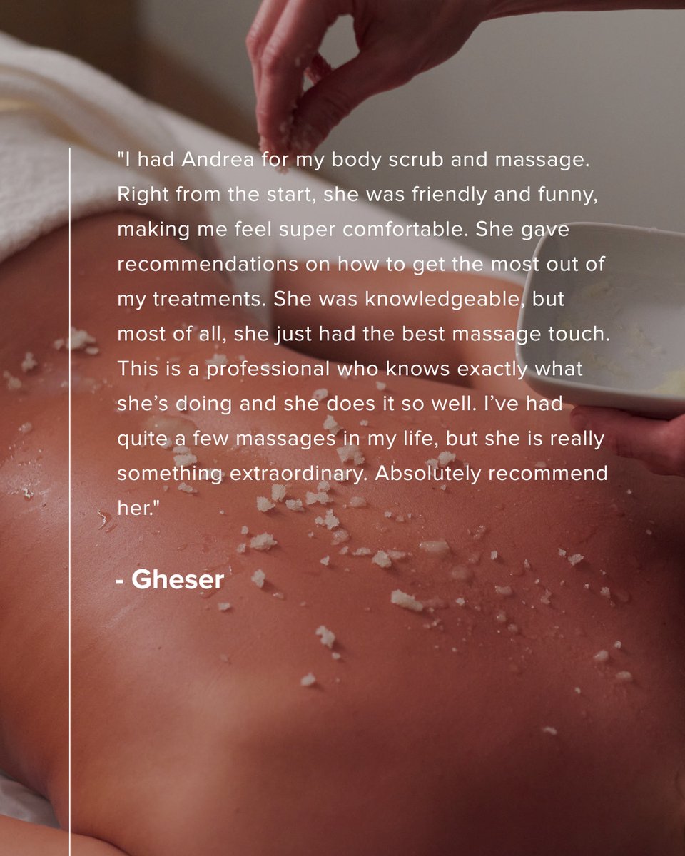 ✨ There’s something truly special about feeling completely comfortable in someone’s care. Andrea brings that warmth, one relaxing moment at a time. #clientlove