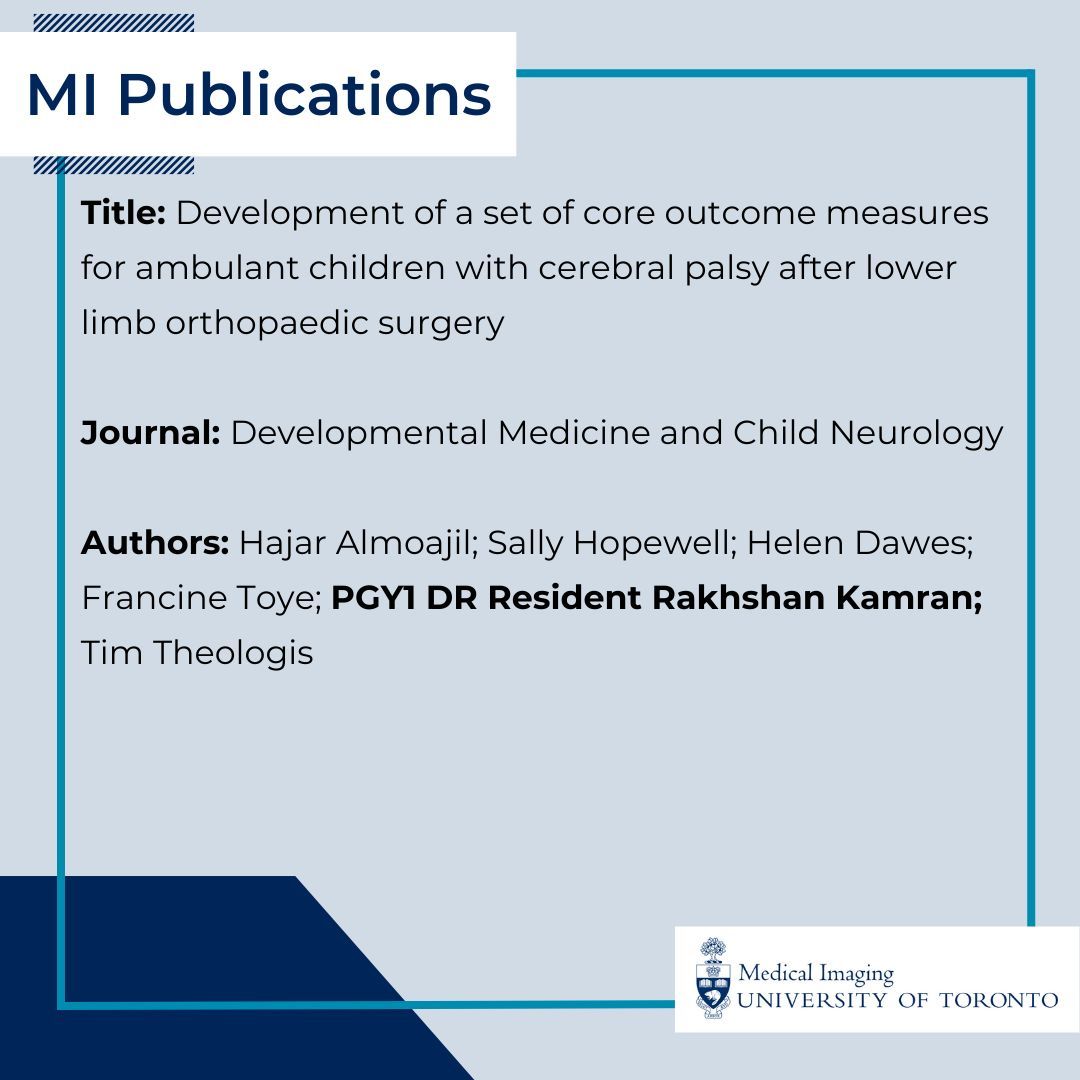 UofTMedIm's tweet photo. MI PGY1 DR Resident Dr. @RakhshanKamran recently co-authored a study that assessed existing core outcome sets &amp; developed standardized outcome measurements to be applied to each domain of the previously developed core outcome set: https://t.co/R26KIVJexv https://t.co/pAoEVu3JLY