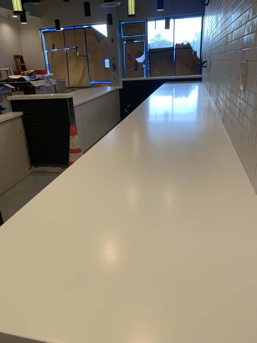 QualitySolid's tweet photo. **7 days** to our 25th!
Memory lane: Throwback to this custom solid surface for a restaurant – seamless one-piece tops. Pure countertop functionality built tough for daily use!
Pure White.
#QualitySolidSurface #25YearsStrong #SolidSurface #CustomPOS #RetailCounter #MemoryLane https://t.co/gXE1DmJNAW