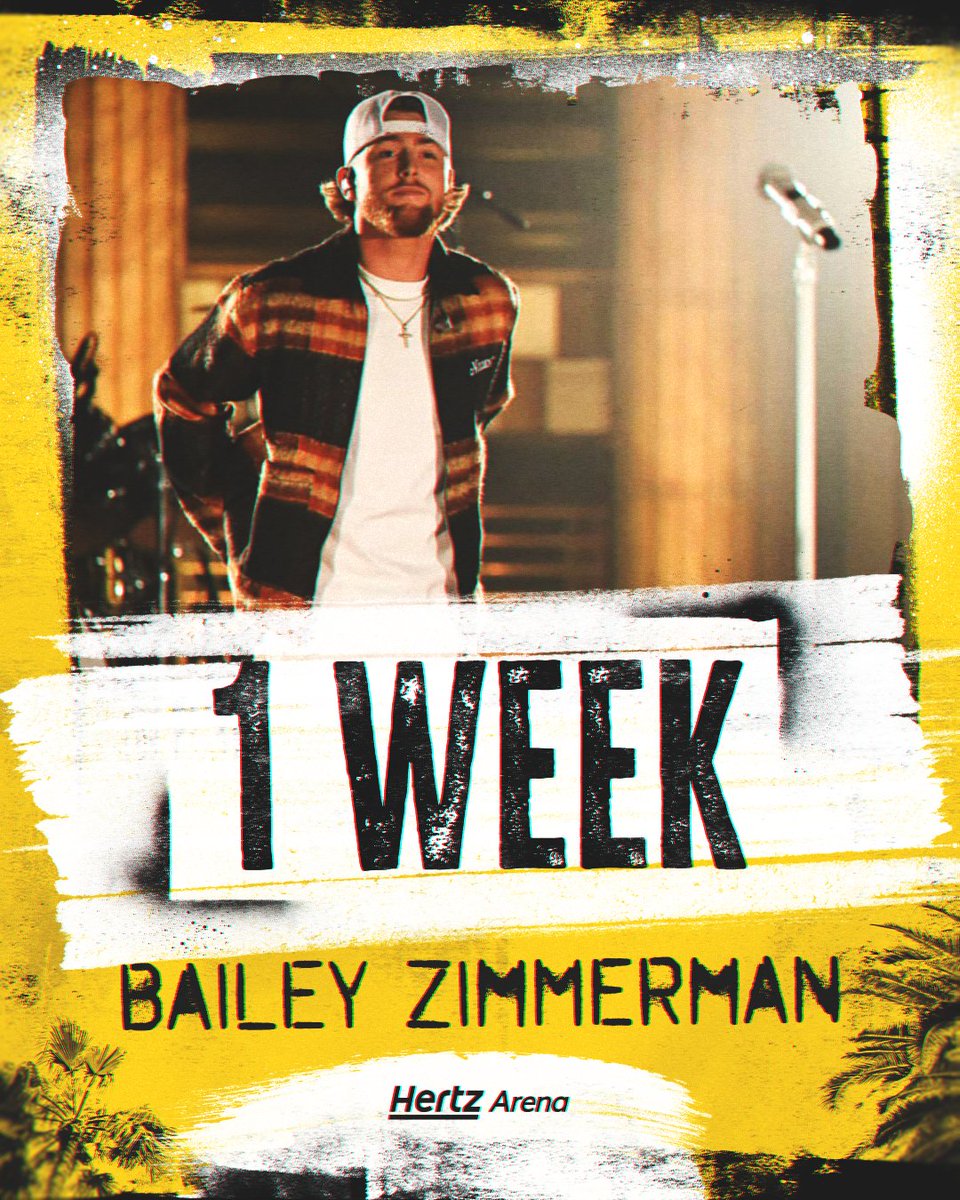 ONE WEEK OUT 🤠
Fall back in love with country music in 7 days. Bailey Zimmerman LIVE at Hertz Arena 🎶

🎫 bit.ly/BZatHertzArena