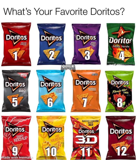 FoodPleaser's tweet photo. 🚨 Which Doritos taste best? https://t.co/SIIQqDHry8