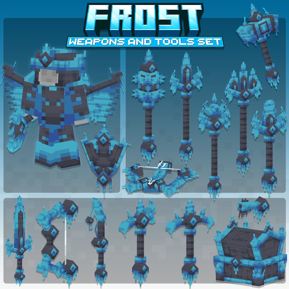 realmscapestd's tweet photo. Frost Weapons and Tools Set

Available on @MCModelsNet 
https://t.co/arnalupcnh

#Minecraft #Blockbench https://t.co/EuIBozYplH