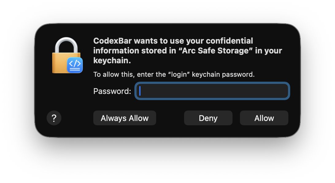 Keychain access prompt