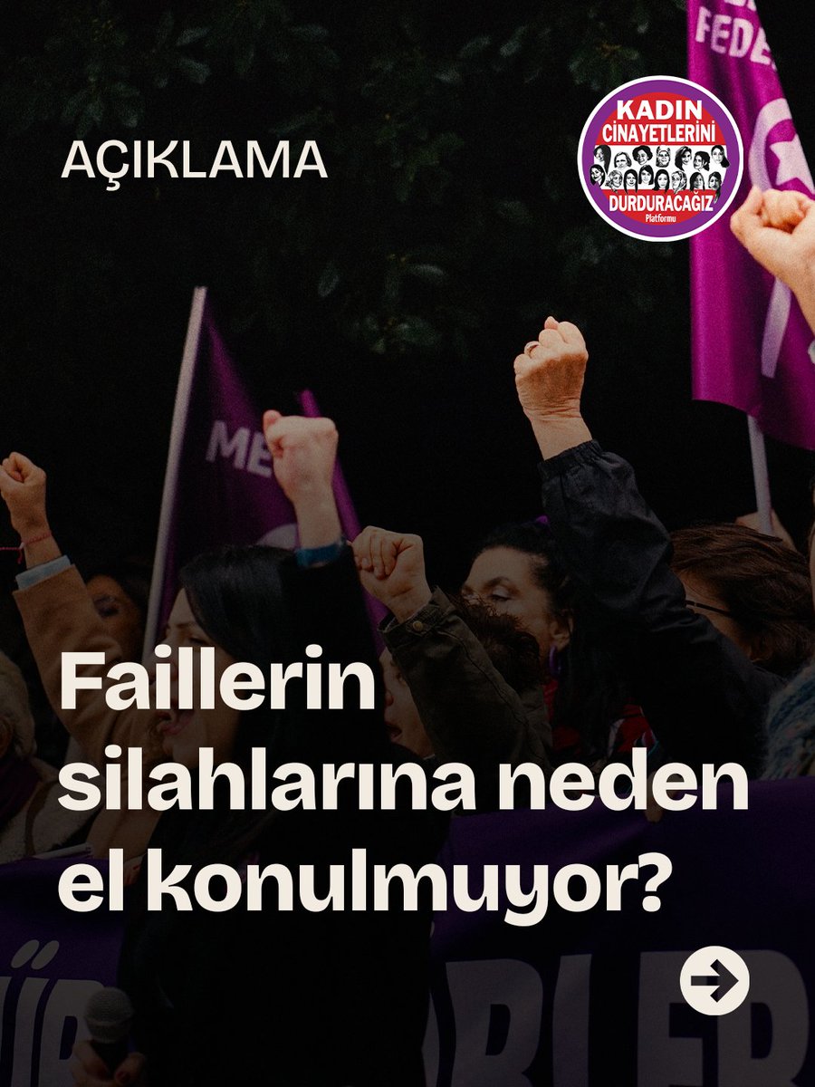 kcdplatformu's tweet photo. 🟣 Faillerin Silahlarına Neden El Konulmuyor? 

İzmir’de Gözde Akbaba, Lokman Etken tarafından, hakkında uzaklaştırma kararı bulunmasına rağmen evinin önünde ateşli silahla vuruldu. Gözde Akbaba, ağır yaralı olarak kaldırıldığı hastanede yaşamını yitirdi. Manisa’da da 7 çocuk annesi 37 yaşındaki Pınar Karataş, boşanma aşamasında olduğu Hayrettin Karataş tarafından sokak ortasında silahla vurularak öldürüldü.
Pınar Karataş'ın da öldürüldüğü sırada uzaklaştırma kararı vardı. Gözde’yi ve Pınar’ı öldüren faillerin hem uzaklaştırma kararları hem de ateşli silaha erişimleri vardı.

Soruyoruz: Failler, uzaklaştırma kararına rağmen nasıl kadınlara ulaşabiliyor ? Uzaklaştırma kararına rağmen neden Gözde’nin ve Pınar’ın faillerinin silahlarına el koymadınız? İstanbul Sözleşmesi, devletlere faillerin ateşli silah bulundurma durumunu dikkate alarak gerekli tedbirleri alma yükümlülüğü getiriyor. 6284 sayılı yasa da hâkime, şiddet uygulayanın silahlarının kolluğa teslim edilmesi yönünde karar verme yetkisi tanıyor. Bunun için silahın önceden kullanılmış olması da gerekmiyor; silaha erişim ihtimali, şiddete uğrama ihtimali yeterli. Ayrıca, 2521 sayılı Kanun ve 6136 sayılı Ateşli Silahlar Kanunu’na göre, 6284 kapsamında hakkında tedbir kararı verilen kişilere silah taşıma veya bulundurma izni verilmez, mevcut ruhsat işlemleri durdurulur ve silahlar karar kalkıncaya kadar kolluk tarafından muhafaza altına alınır.

Bu hükümleri uygulayarak kadınları koruması gerekenler, kadınları korumamaktadır. Gözde’nin de Pınar'ın da ölümü engellenebilirdi. “Önlenebilirdi” dediğimiz her cinayetin sorumlusu yalnızca fail değil; kadınları korumakla yükümlü olup görevini yerine getirmeyen siyasi iktidardır.  Bu uzaklaştırma kararları birer kâğıt parçası değildir; uygulanması, denetlenmesi ve gerektiğinde genişletilmesi devletin sorumluluğundadır. Ancak Türkiye’de bu tedbirler alınmıyor, alındığında uygulanmıyor; kadınlar, uzaklaştırma kararı bulunan erkekler tarafından öldürülüyor.
2025 yılı verilerimize göre kadınların %57’si ateşli silahla öldürüldü. Bu kadınlardan bazıları failleri hakkında uzaklaştırma kararı da almıştı. 

Geçtiğimiz yıl, tıpkı Gözde Akbaba gibi, Pınar Karataş gibi Fatma Köklü, Müesser Ünal, Sinem Somuncu, Sabriye Türköz, Eser Karaca ve daha niceleri de haklarında uzaklaştırma kararı alınan erkekler tarafından ateşli silahla öldürüldü. Eğer 6284 sayılı yasa etkin uygulansaydı, İstanbul Sözleşmesi yürürlükte olsaydı, aile ve cezasızlık politikaları yerine yasalar işletilseydi, bu cinayetlerin hiçbiri yaşanmayacaktı.

Bizler biliyoruz ki kadınları yaşatacak olan 6284’tür; 6284'ü biz yazdık, onu etkin şekilde uygulatacak olanlar da bizleriz. 6284’ün ihmal edildiği her kadın cinayetinde yetkililerin peşinde olacağız. En temel hakkımızı, “yaşam hakkımızı”, koruyacağız. 6284’ü uygulatacağız, o uzaklaştırma kararlarını aldırtacağız, ateşli silahlarla ilgili gereken tüm tedbirleri aldırtacağız, Gözde’nin de Pınar’ın da hesabını soracağız, kadın cinayetlerini durduracağız.