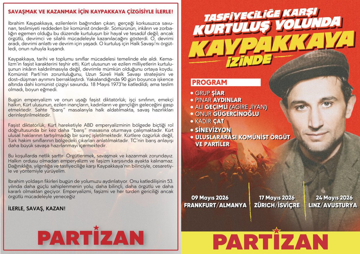 partizan_resmi5's tweet photo. AVRUPA PARTİZAN: 

SAVAŞMAK VE KAZANMAK İÇİN KAYPAKKAYA ÇİZGİSİNDE İLERLE!

🔗 https://t.co/nZ546OVK8V https://t.co/RawtUHc8AF