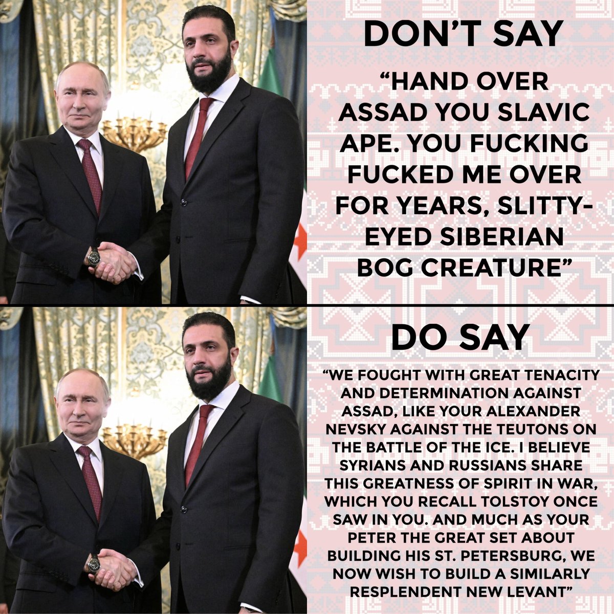 How to do diplomacy with the Russians