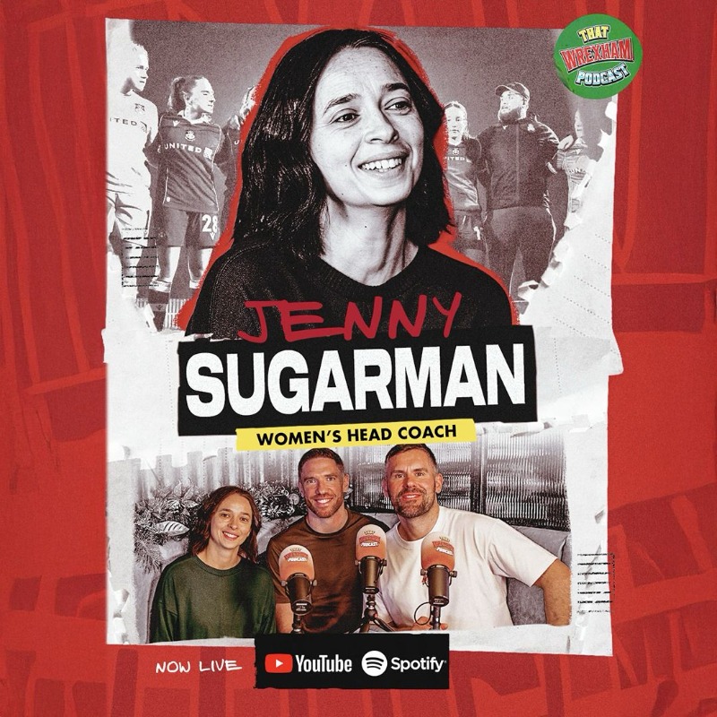 Wrexham_AFC's tweet photo. 🗣️ “It’s inspiring for some of the players, to see this is part of our team now, and we need to match these levels.”

@WrexhamAFCWomen Head Coach Jenny Sugarman joined this week's @ThatWrexhamPod 👇

🔴⚪ #WxmAFC