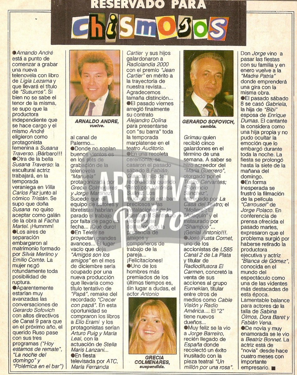 Chismes de los 90’ 🚨 Reservado para chismosos 🗣️ Los movimientos de figuras en la TV 📺 <a href="/somoschisme/">Chisme</a> 🙈