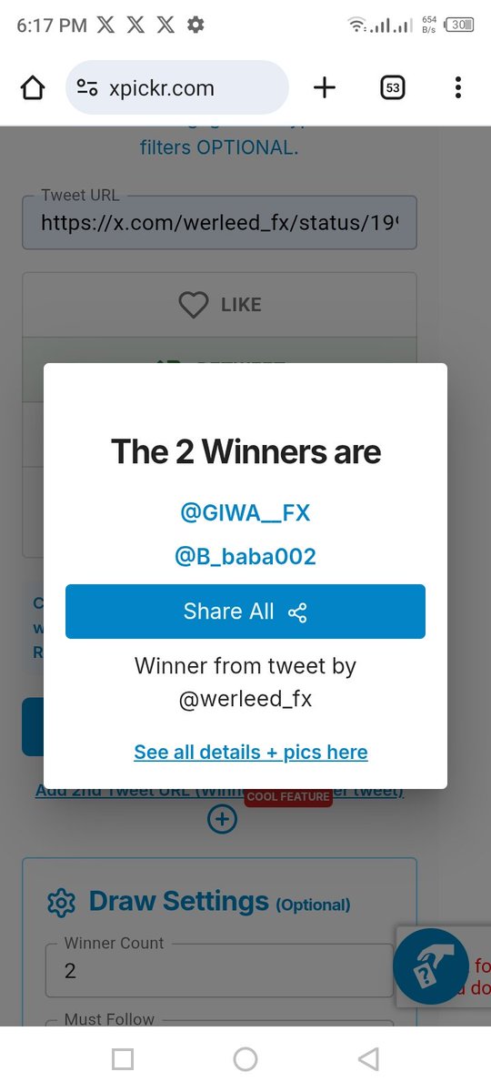 Congrats xpickr Winners - built by <a href="/xpickr/">Xpicker2</a> - <a href="/GIWA__FX/">GIWA___ fx 👑</a> <a href="/B_baba002/">b_baba</a> xpickr.com/draw/176970699… #xpickr
Congratulations open ticket on discord to claim your account