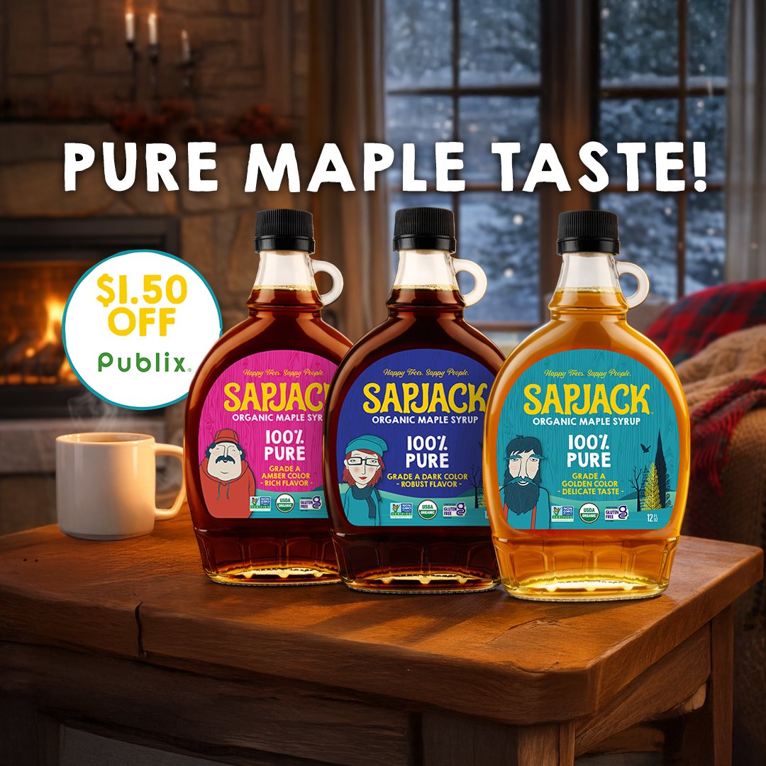 sapjack_vt's tweet image. It’s 100% pure maple syrup that’s organic and gluten free for $1.50 off at @publix until Feb. 16!  #MapleSyrup #OrganicMapleSyrup #PublixDeals #PureMapleTaste