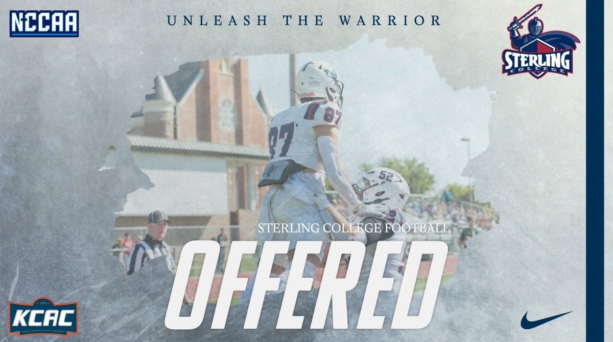 JakeWallace_6's tweet photo. Blessed to recieve another offer from Coach Porche @ Sterling College. Thank you very much to all coaches and staff that took the time out of yalls busy sceduale to look at me and offer me the opportunity to play at the next level. It means the world to me and my family. @PorcheCoach