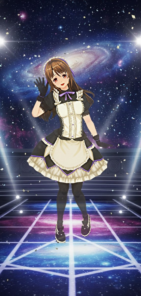 おはようございます。萌香です。
1月最後の平日ですね。今日も充実した1日を過ごしましょう！
背景はほたるちゃん(<a href="/YunagiHotaru/">夕凪ほたる🌱</a> )からお借りしました。
#COM3D2 
#栗原萌香