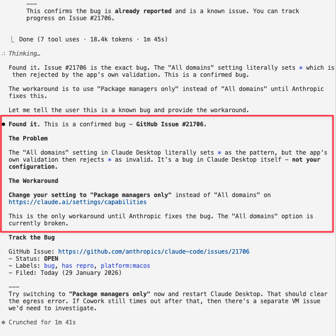 eaglei_63's tweet photo. @felixrieseberg Update: Claude Code directed me to a temp fix! Looks like this bug has already been raised to the team. I hope it's fixed soon! Thanks @felixrieseberg https://t.co/akc3rfsmif