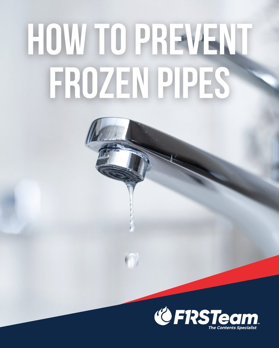 FRSTeam1's tweet photo. When temperatures drop, frozen pipes can quickly turn into major water damage — and major stress. ❄️💧 A few simple steps can prevent this:

• Let faucets drip during extreme cold
• Insulate exposed pipes in unheated areas
• Know where your main water shutoff is — just in case https://t.co/GEZ58V2XDd