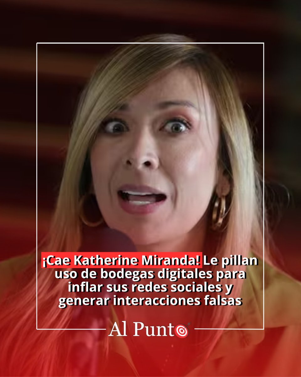 #AlPunto 🎯 ¡Cae Katherine Miranda! Le pillan uso de bodegas digitales para inflar sus redes sociales y generar interacciones falsas ⤵️
alpunto.com.co/cae-katherine-…