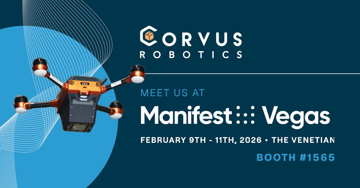 CorvusRobotics's tweet photo. Manifest 2026.
February 9–11. Booth 1565.

Live demos. New product. Real autonomy. 

See you in Vegas. https://t.co/PORHukB18q