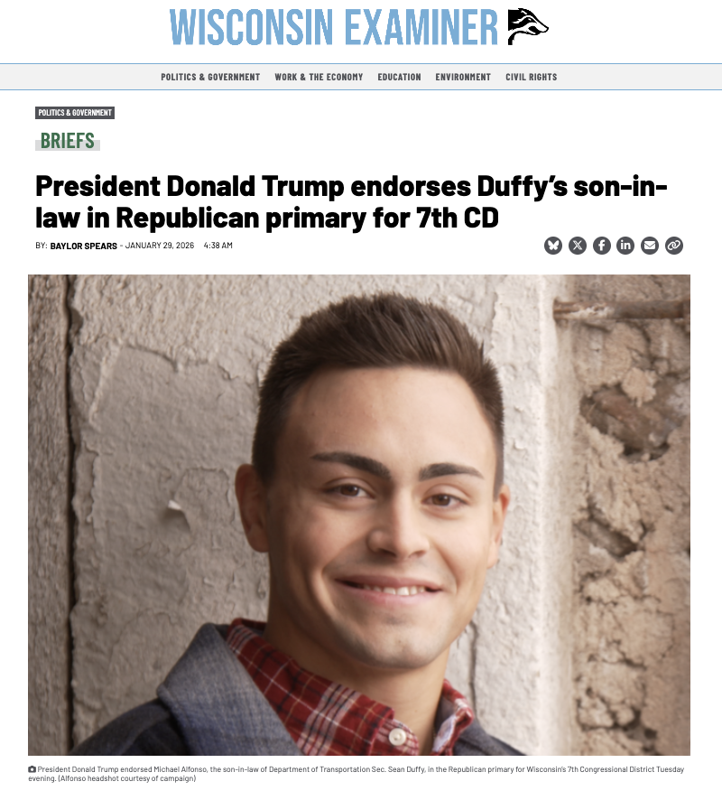 jnorcr's tweet photo. President Donald Trump endorses Duffy’s son-in-law in Republican primary for 7th CD (via #WisconsinExaminer).
https://t.co/uegRAHTiof
In other news, we may have found an answer to the question posed by the #Liverpool Echo in 2017. https://t.co/oGVNo1Keeo