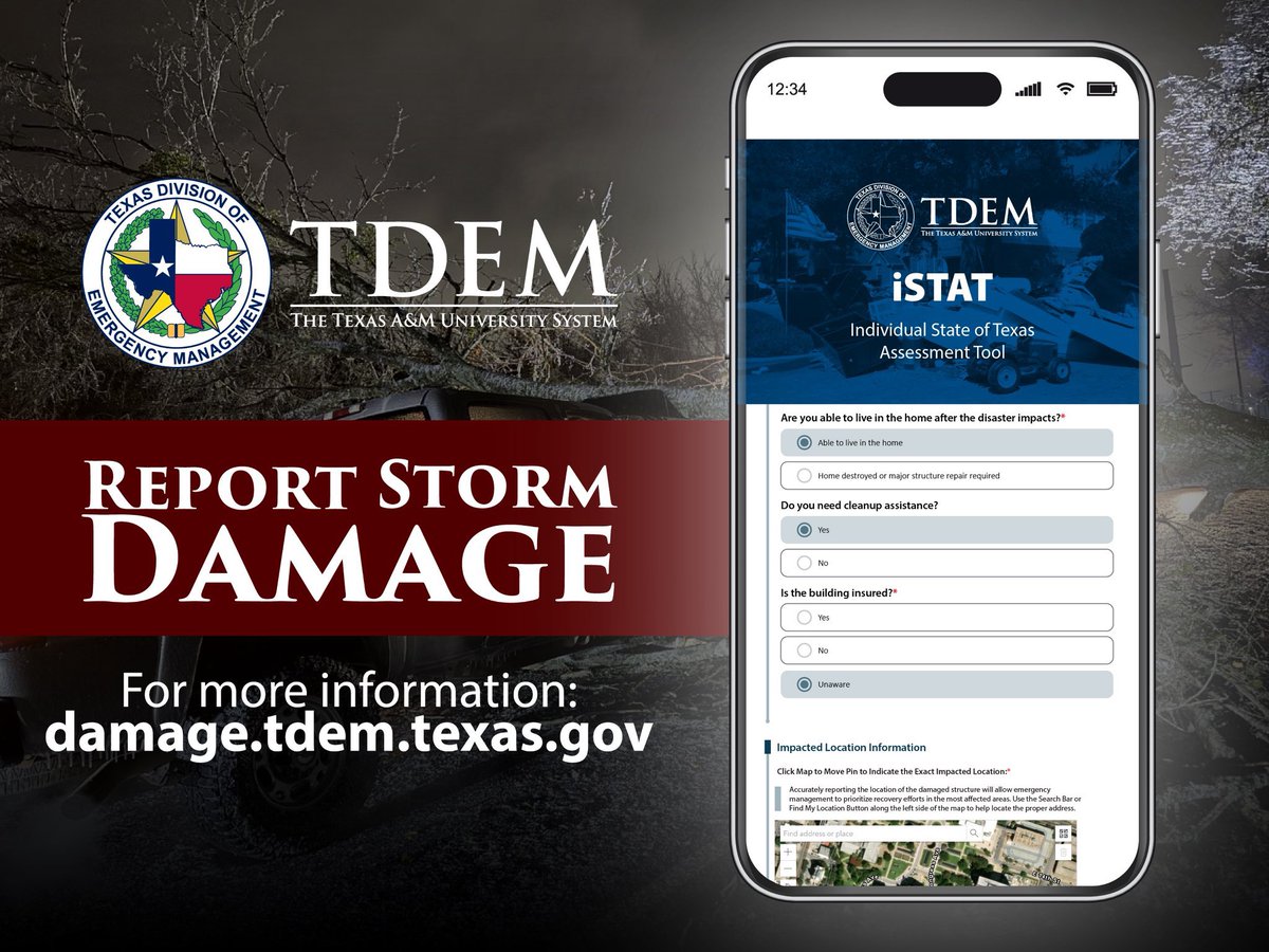 RESIDENTS OF GRAYSON COUNTY:

Dangerous Winter Weather has hit our county over the weekend, bringing with it ice, snow, and extreme cold. After contacting your insurance company:

Please report your winter storm-related damage online here: damage.tdem.texas.gov

After following