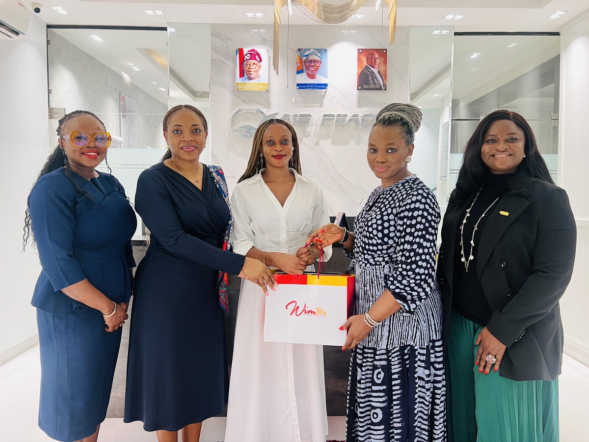 Picture highlights from WIMBIZ’s courtesy visit to <a href="/flyairpeace/">Air Peace</a>, our official travel partner for the WIMBIZ 2025 London Conference, in appreciation of their unwavering support.

In attendance were:
1. Gabriella Ezeani – Customer Service Analyst, CEO’s Office, Airpeace.