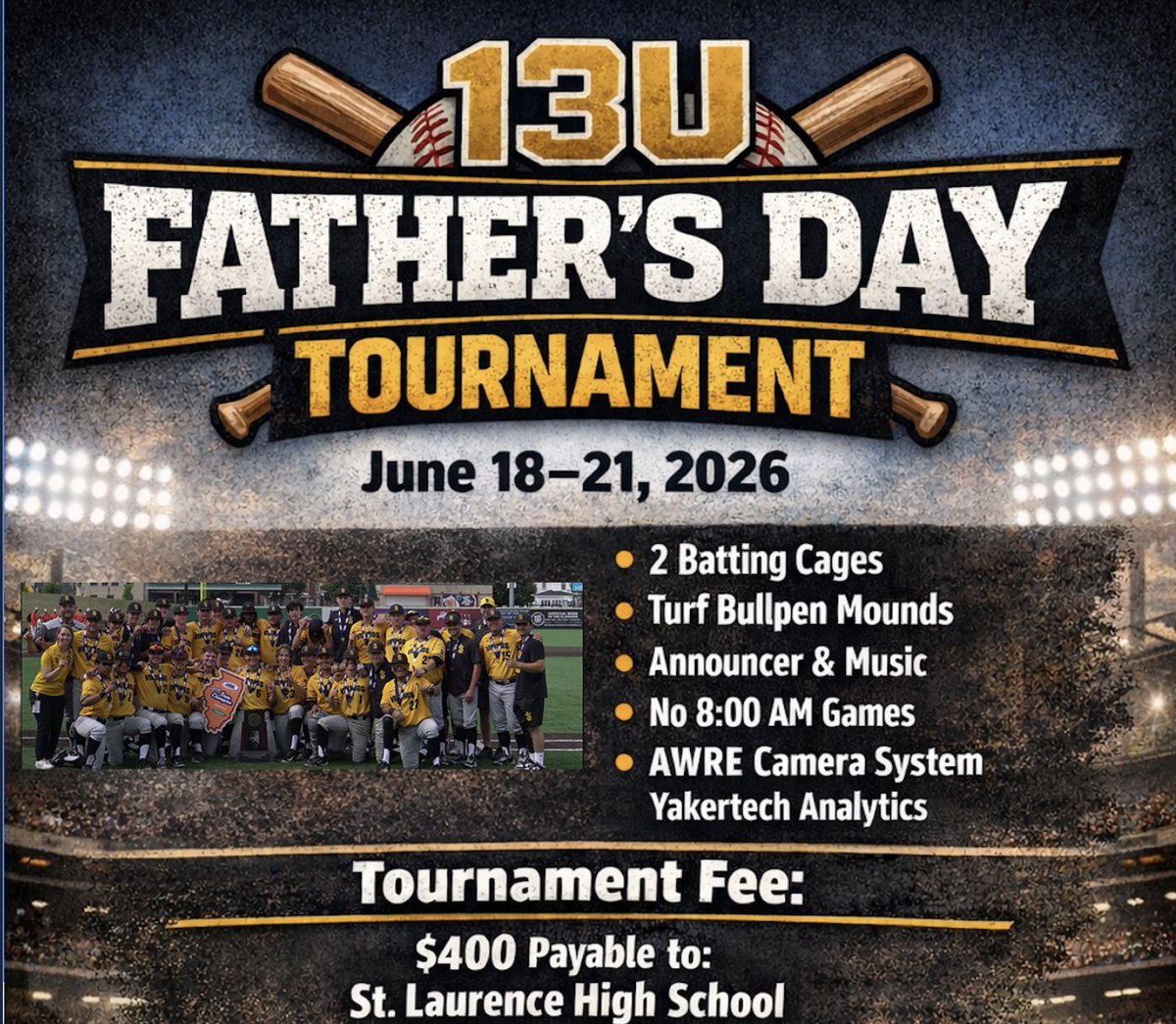 stlbaseball1's tweet image. Don't miss your chance to register for our 13U Father's Day Tournament! Contact Coach Adam Lotus for more information at alotus@stlaurence.com or DM us! #VikingWarriors