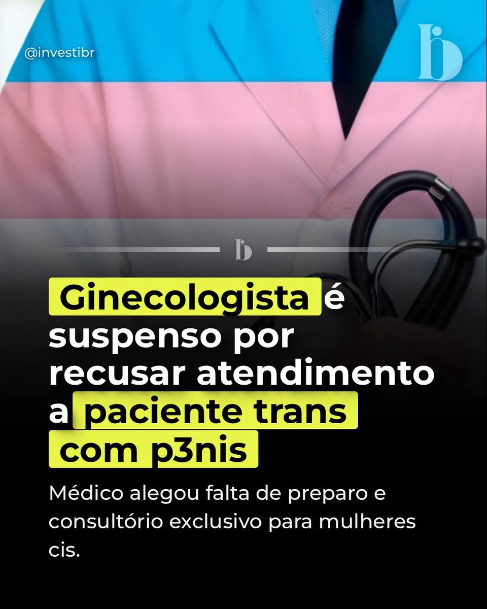 SensoCrtico1's tweet image. Um ginecologista da cidade de Pau, na França, gerou controvérsia ao se recusar a atender uma paciente transexual. O profissional justificou sua decisão afirmando não possuir a qualificação necessária para tratar indivíduos trans e que sua clínica era dedicada exclusivamente a…