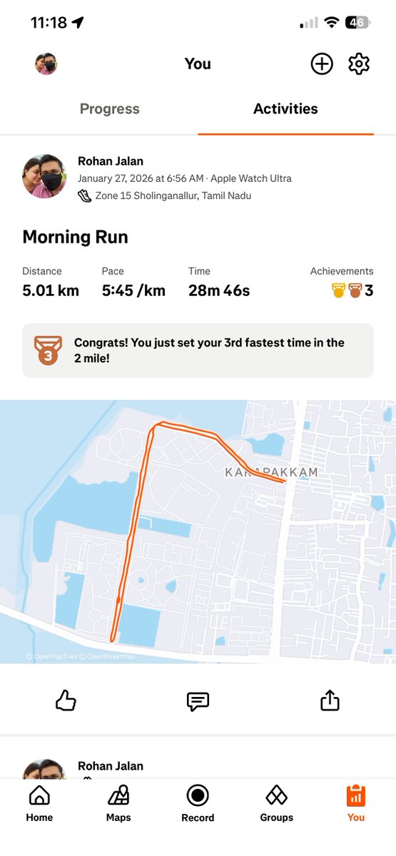 RohanJalan73611's tweet photo. Running efforts over last few days.. prepping for 10K on the Sunday.. target is to finish within 60M 🤞 https://t.co/lTxtnDd9O8