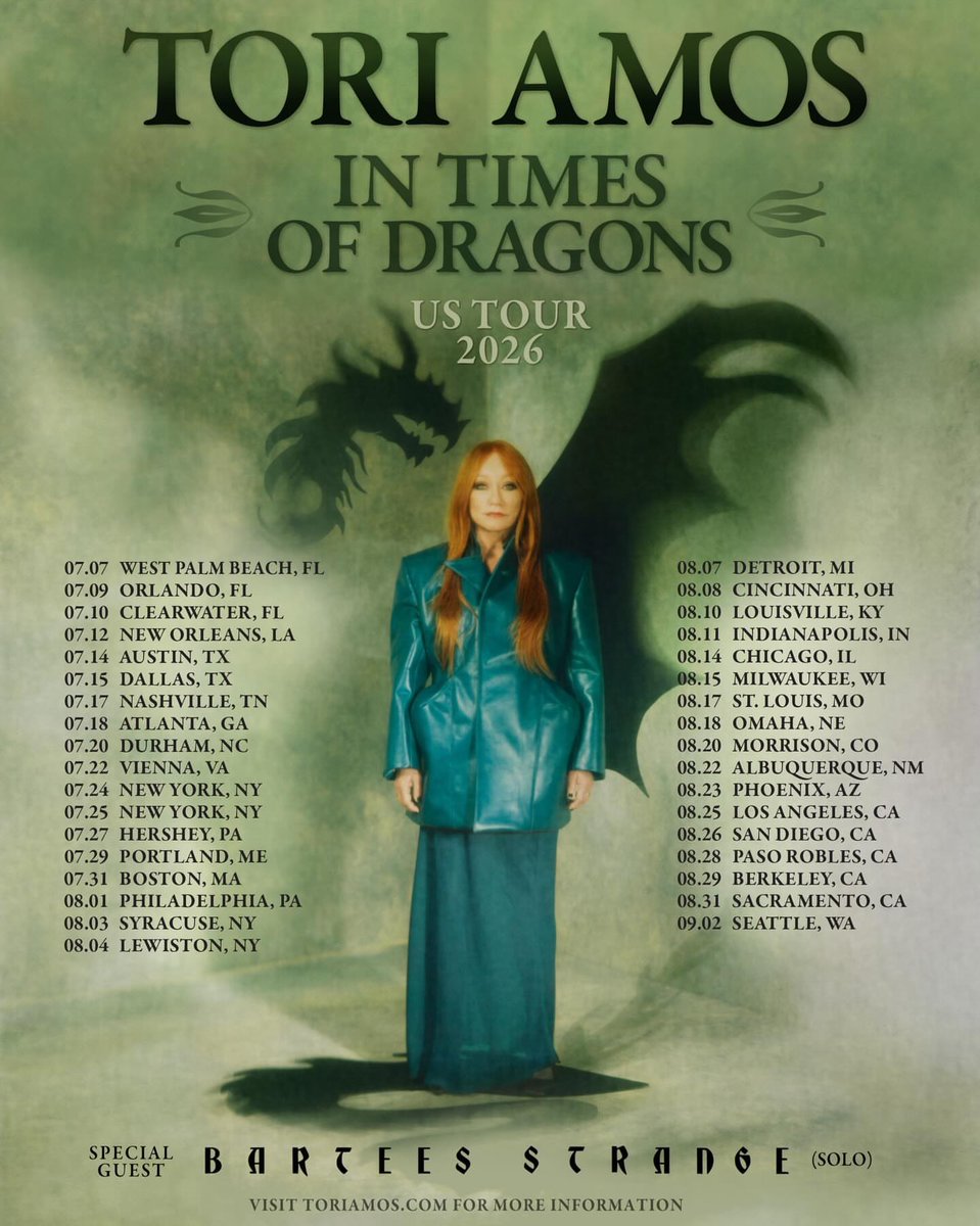 Tori Amos is on the In Times of Dragons Tour this summer! 🎹📷 Tickets are on sale for shows across the U.S. - don't miss her live performance!  

🎟️goseeit.live/3LZKDIQ 

#CreatorNation #ad