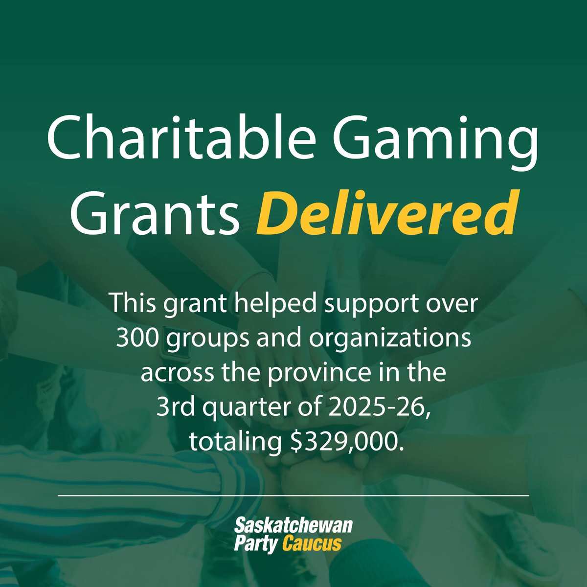 BarretMLA's tweet photo. These groups are involved in a diverse range of activities, including arts, culture and sport, hospital foundations, service clubs and more. Our government is dedicated to the people of Saskatchewan and charitable gaming grants are one of the ways in which we deliver on that commitment. Groups can apply through SLGA's charitable gaming licensing process online.