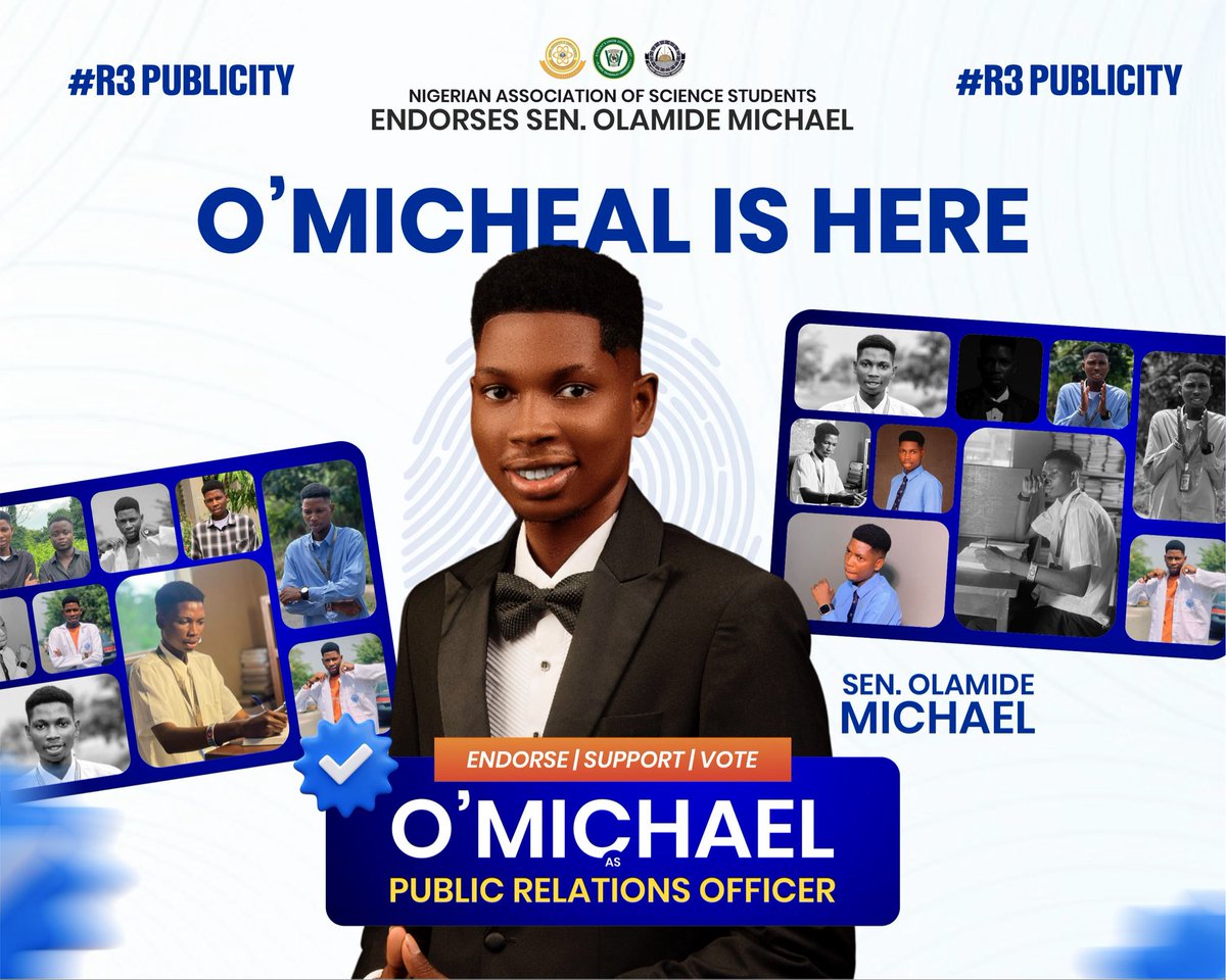 nass_oou's tweet photo. O’MICHAEL IS HERE! 💫

The largest faculty in OOU, the Faculty of Science, the headquarters of intellectual fighters and home of researchers, proudly endorses OLAMIDE MICHAEL for OOU SU PRO! 🔥

A well seasoned and prepared comrade,
the originator of the R3 PUBLICITY concept 
a bold framework for reorientation, visibility, and relevance, poised to place our Union at the forefront of progress.

With fresh vision, dynamic communication,
and uncompromising representation,
he is ready to lead.

NASS IS READY.
ARE YOU? 🫵🔥

#OOUSU
#NASSOOU