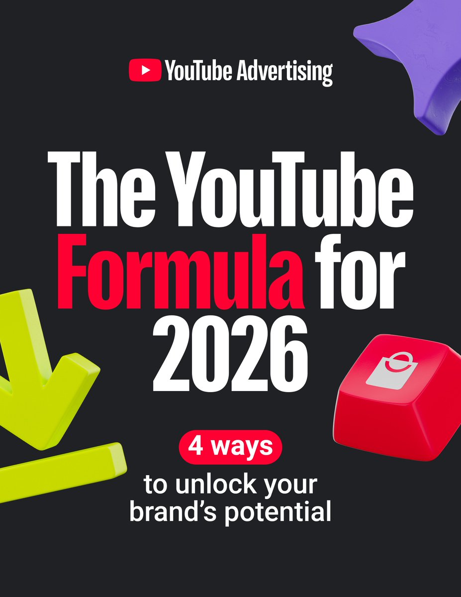 YTforBusiness's tweet photo. 1/6 It’s no longer just about brand awareness. Our new playbook reveals the definitive YouTube Formula for sustainable brand growth: https://t.co/S7udk4YMSa https://t.co/LHQOn0vVFR