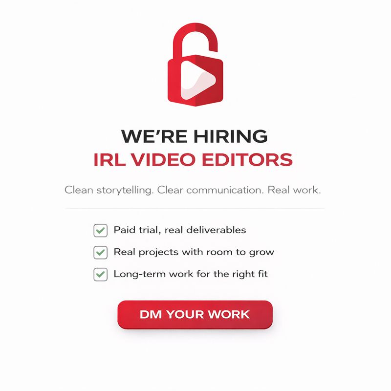 cyberanimates's tweet photo. We’re building a small team of IRL video editors focused on clean storytelling and clear communication. 

Paid trials, real projects, and room to grow. Send your work via DM. https://t.co/UysBuLz2T2