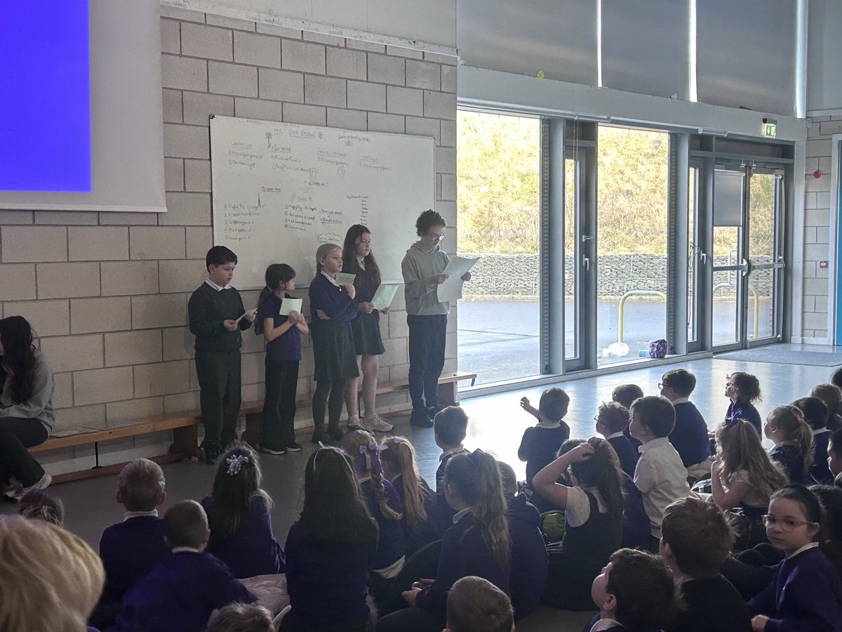 AitkenbarPS's tweet photo. Today at assembly we shared the importance of #pupilvoice & how this is used to shape our school ๐ฃ๏ธ๐ we had a discussion to highlight the positive changes led by pupil feedback ๐๐ Our Eco group presented our new Eco code & we celebrated our certificate winners ๐ #schoolvalues https://t.co/M3amGrpmcL