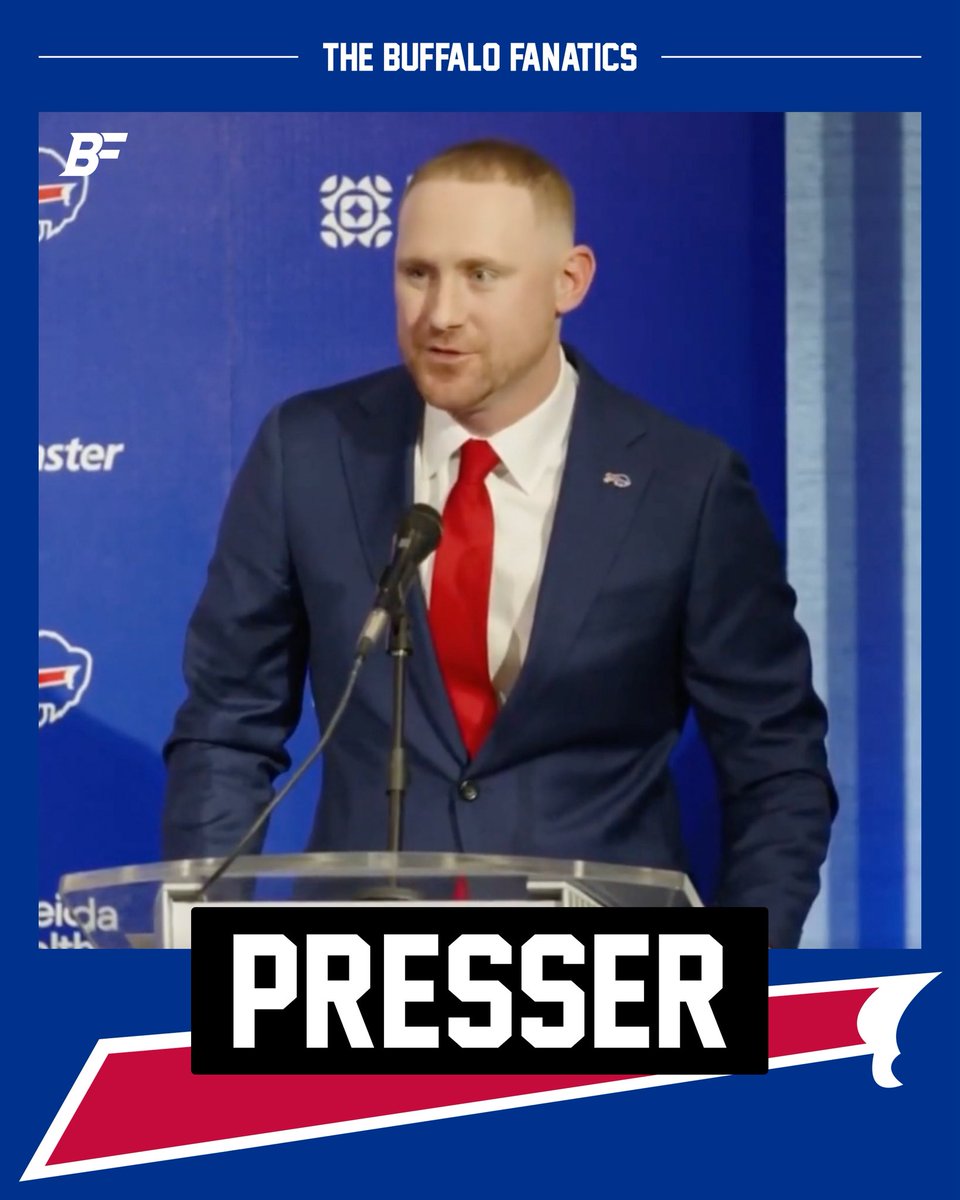 BfloFanatics's tweet image. Head Coach Joe Brady Presser

•”We were looking for a CEO type coach, a fresh new vision for the Buffalo Bills” -Brandon Beane
•”Joe is the perfect fit for our team right now” -Brandon Beane
Joe Brady:
•”I didn’t just want to be a HC, I wanted to be the HC of the Buffalo