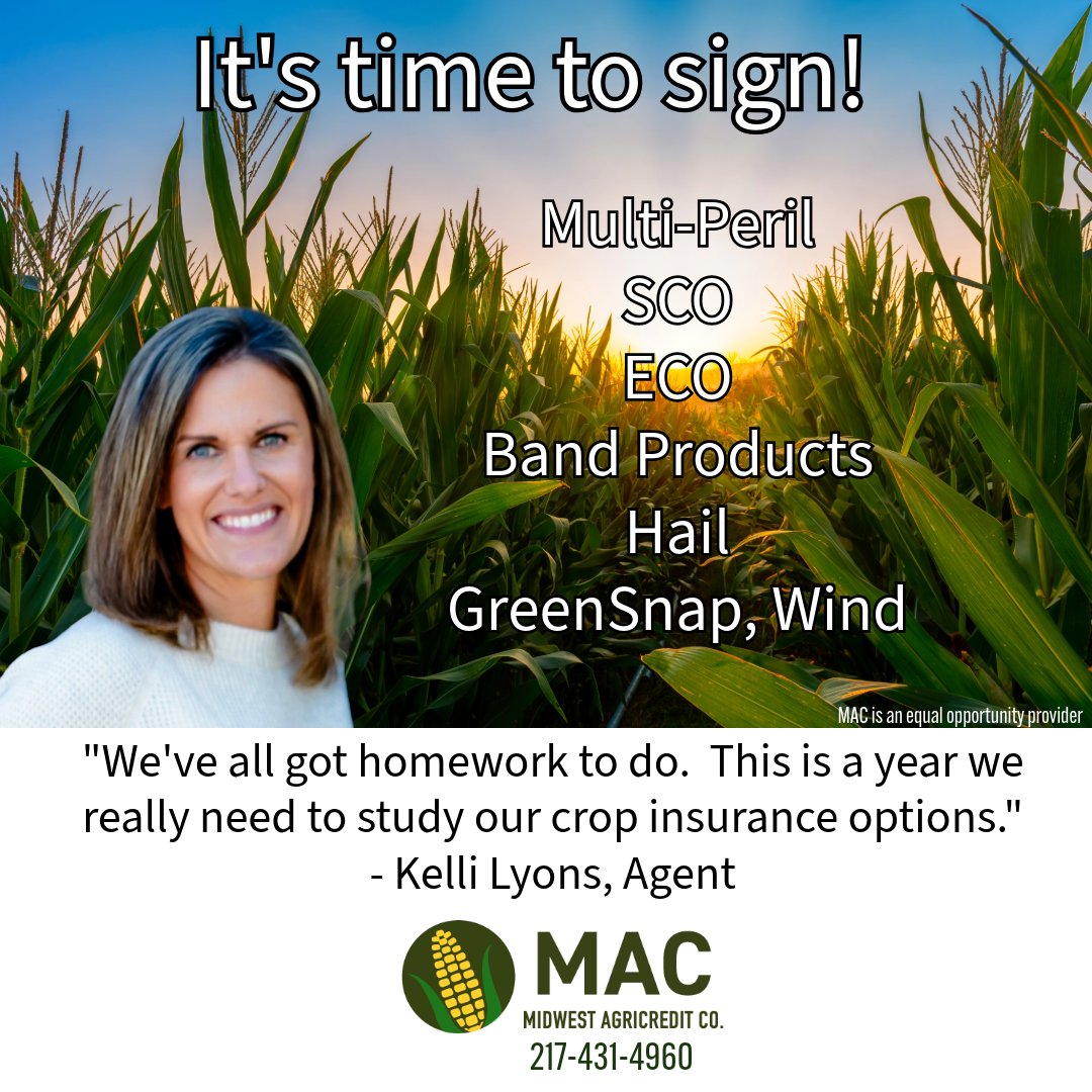 MAC_CropIns's tweet photo. It's a good idea to plan for longer than usual crop insurance mtgs this year; we have a lot of information to cover!
It is important to work with an agent who understands the new program changes.  Call Kelli &amp; the MAC Team to help you navigate the best options for your operation! https://t.co/DcWBgRCykH