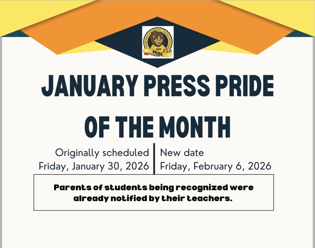 Attention - January Press Pride of the Month for tomorrow, Friday, January 30th, has been rescheduled for next Friday, February 6th.  Thank you for your understanding!