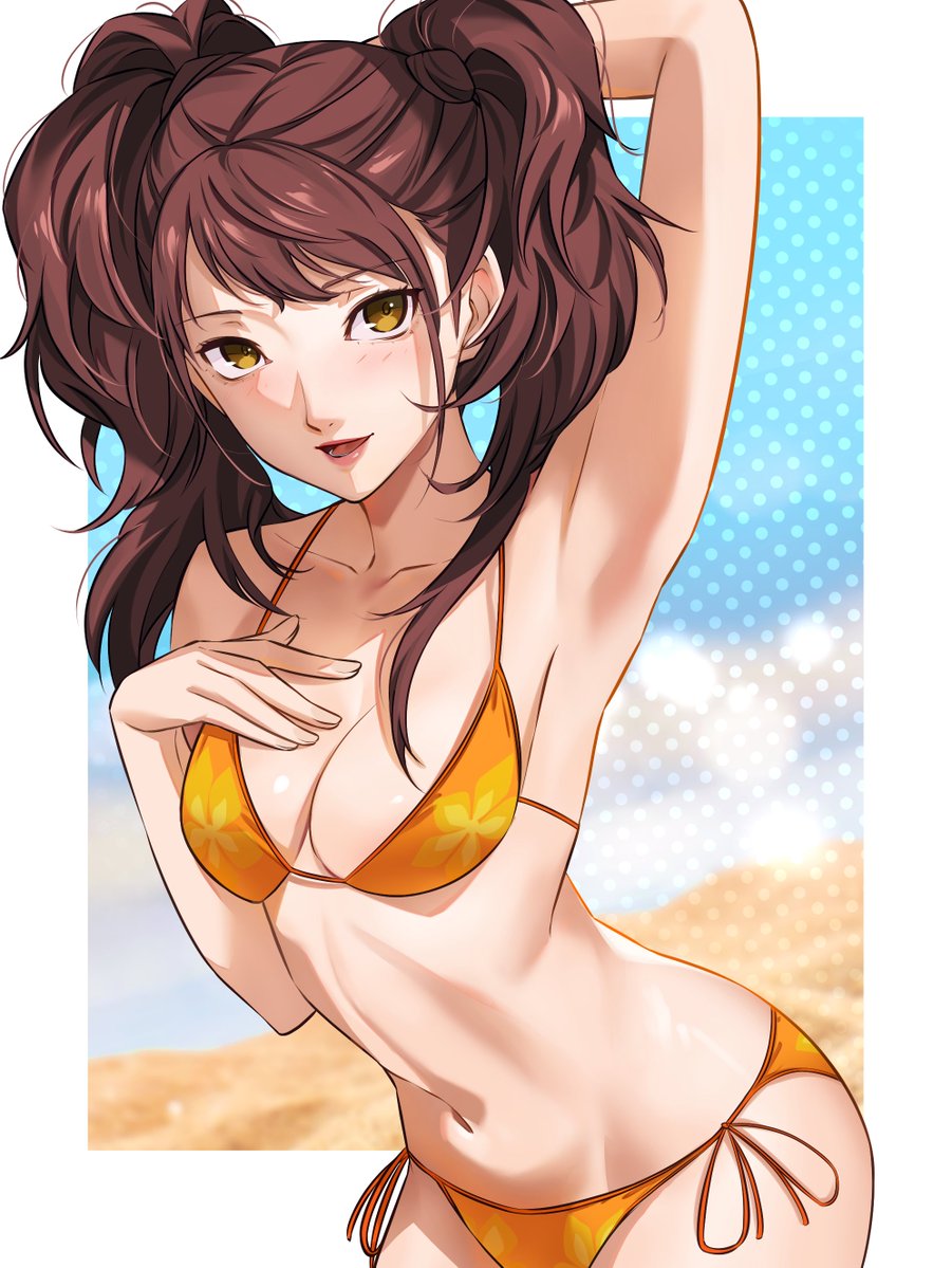 久慈川りせ 「Swimsuit Rise Commission work #Persona #」|Wanderstill (Commission Waitlist Open)のイラスト