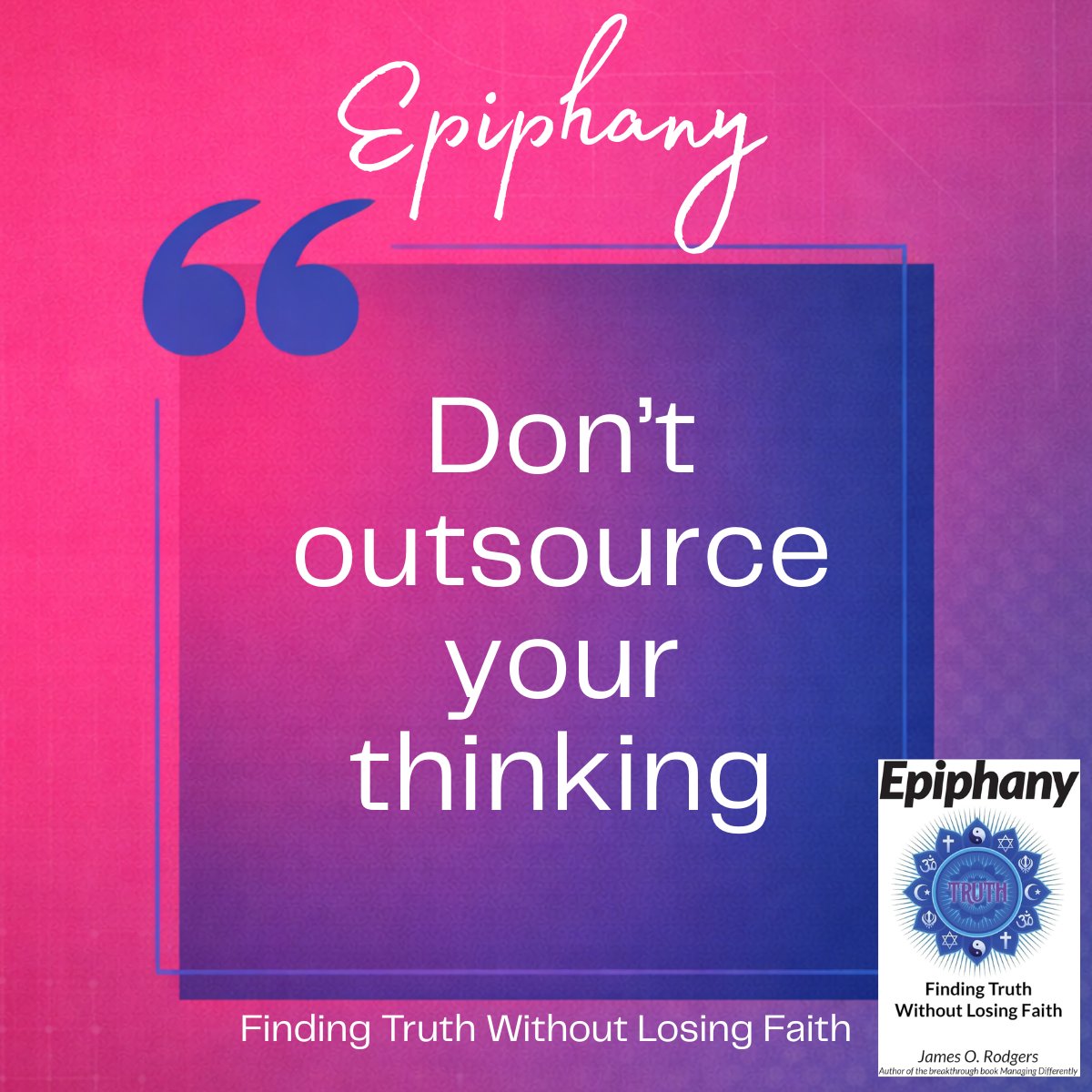 Don’t outsource your thinking.

Traditions and communities can guide, but no one can do your thinking for you.

Takeaway: Own your search.
Question: Where have you been borrowing certainty instead of building clarity?

Share this to encourage better thinking.