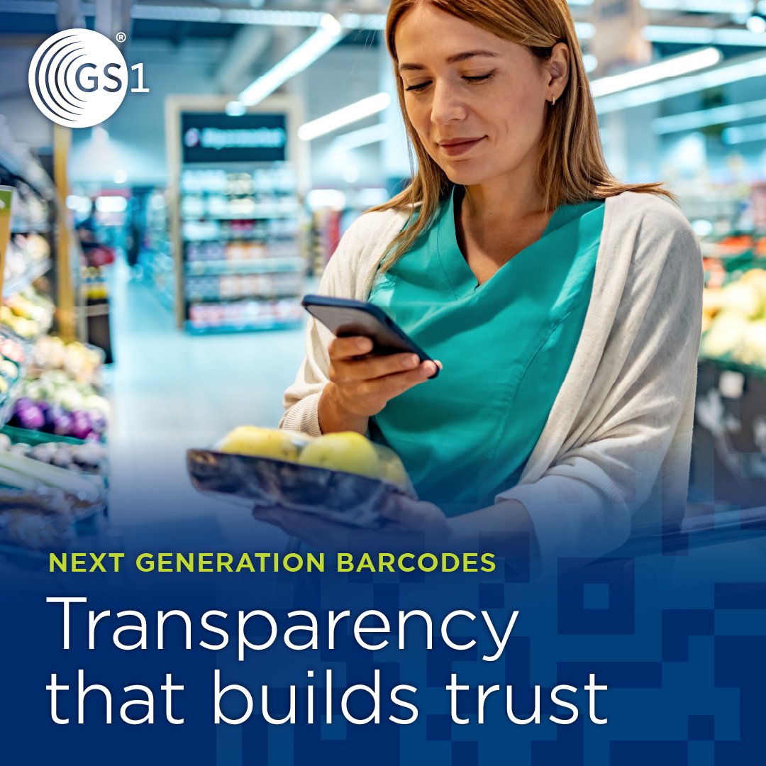 gs1's tweet image. What’s behind the barcode? With GS1, next generation barcodes tell the whole story, from origin to impact. One scan, infinite possibilities. bit.ly/4ldUy9M
#GS1Vision2030 #TransparencyMatters #GS1