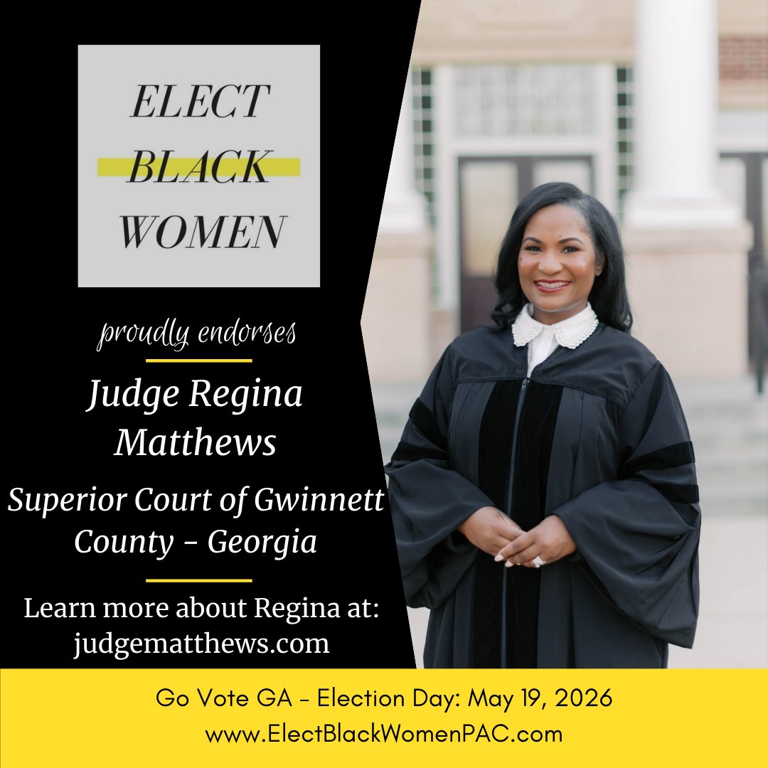 We are proud to endorse Judge Matthews.  With deep legal expertise and a strong commitment to justice, she understands how the courts impact families, workers, and entire communities.

Get to know Regina: judgematthews.com

Donate: ow.ly/CNxf50Y5wse

#ElectBlackWomen