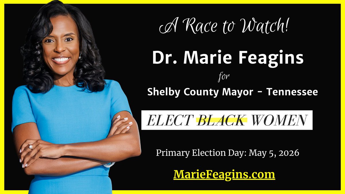 Marie Feagins’ campaign speaks directly to the future of Memphis and Shelby County. This campaign is engaging voters around what strong, accountable leadership should look like.

Learn more: mariefeagins.com
Donate: ow.ly/CKki50Y5xJz

#ElectBlackWomen