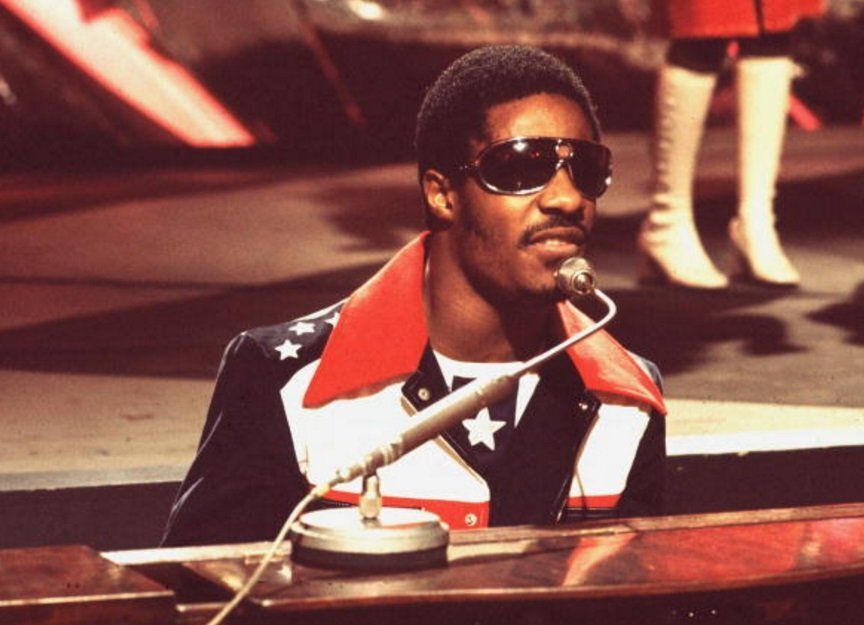 Stevie Wonder at the Rainbow Theatre, London, January 1974. Photo by Chris Walter.