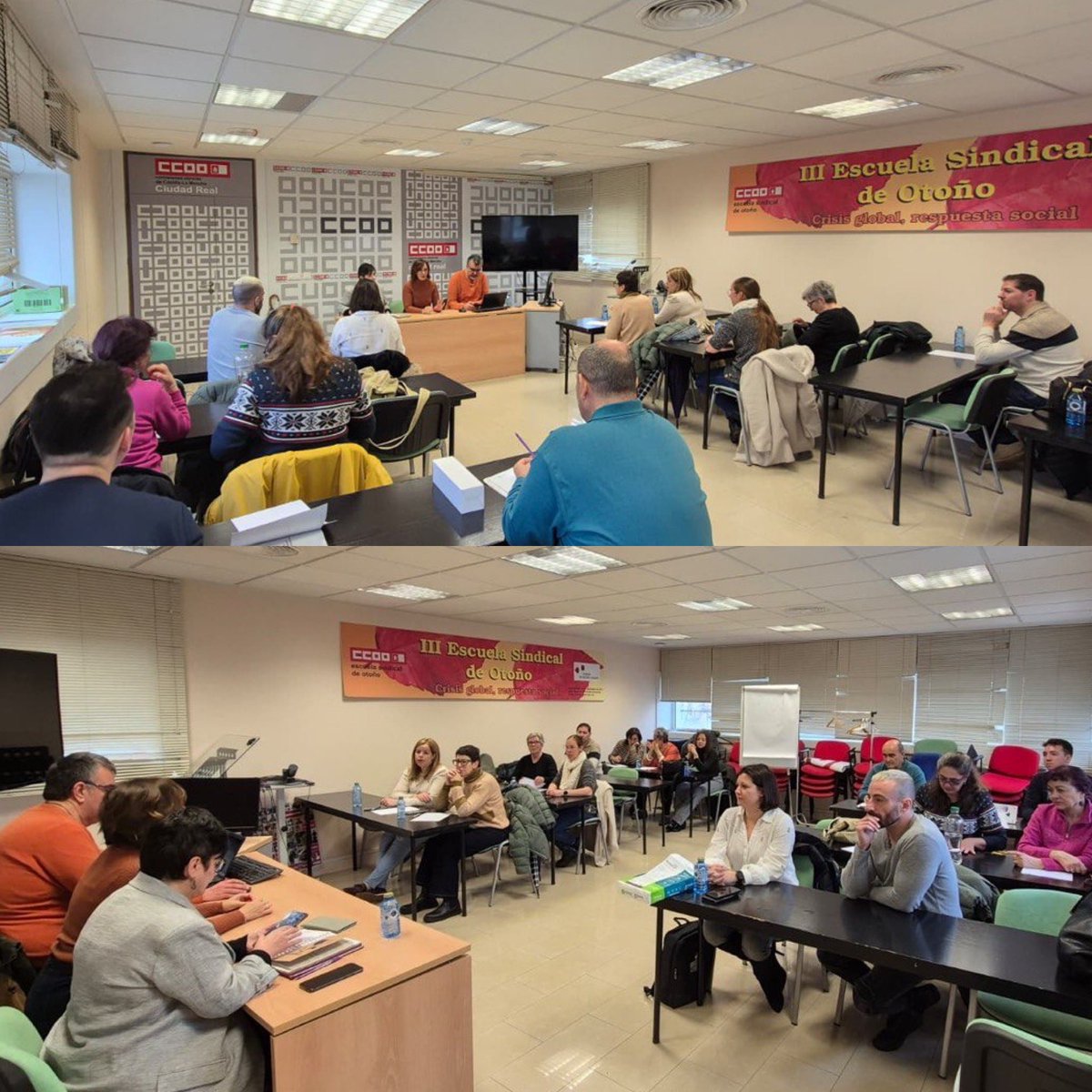 👍🏻 Continúan las asambleas para dar a conocer la plataforma y situación de la negociación del IX Convenio estatal de la Dependencia a nuestro activo sindical

📷 Foto con las delegadas de la FSS-CCOO CLM en Ciudad Real

#PanelSindical