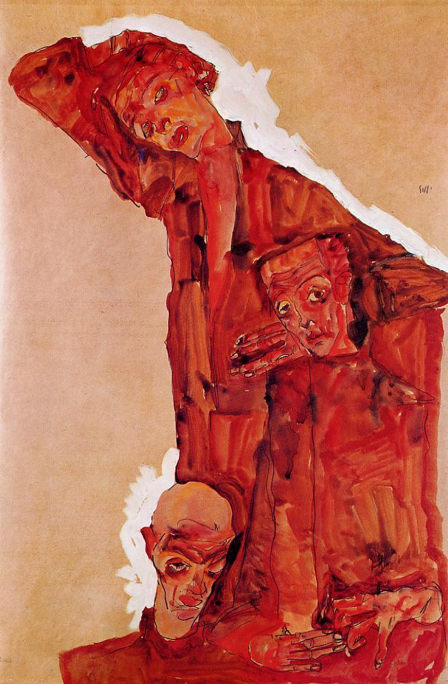 Composition with Three Male Figures (Self Portrait), 1911 #artbots #schiele