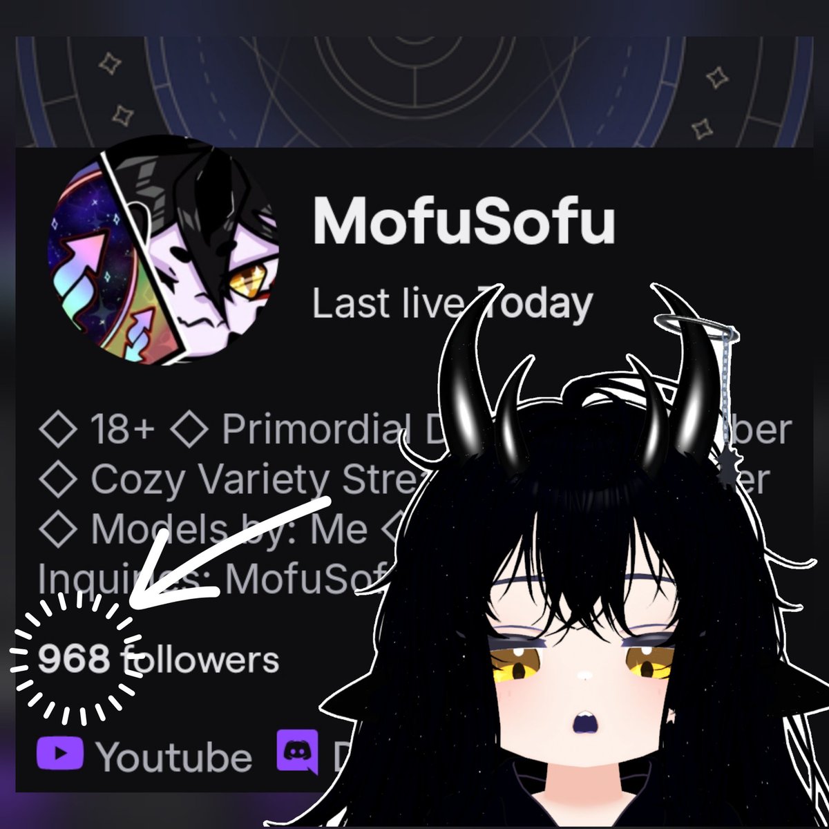 We're getting so close to 1k! Omigoshhh

If we make it to 1k I'll be doing a 6hr VRC karaoke stream! 

If we make it before the end of February I'll add alcohol to the mix!

Thank you to everyone who has helped me get this far I couldn't do it without you!